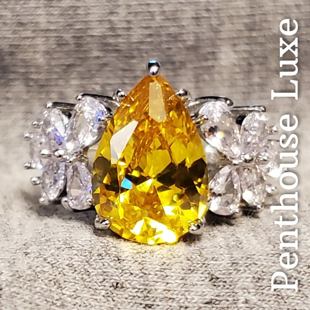 FINAL RESTOCK!! Beautiful Yellow Citrine Flower Cluster Ring